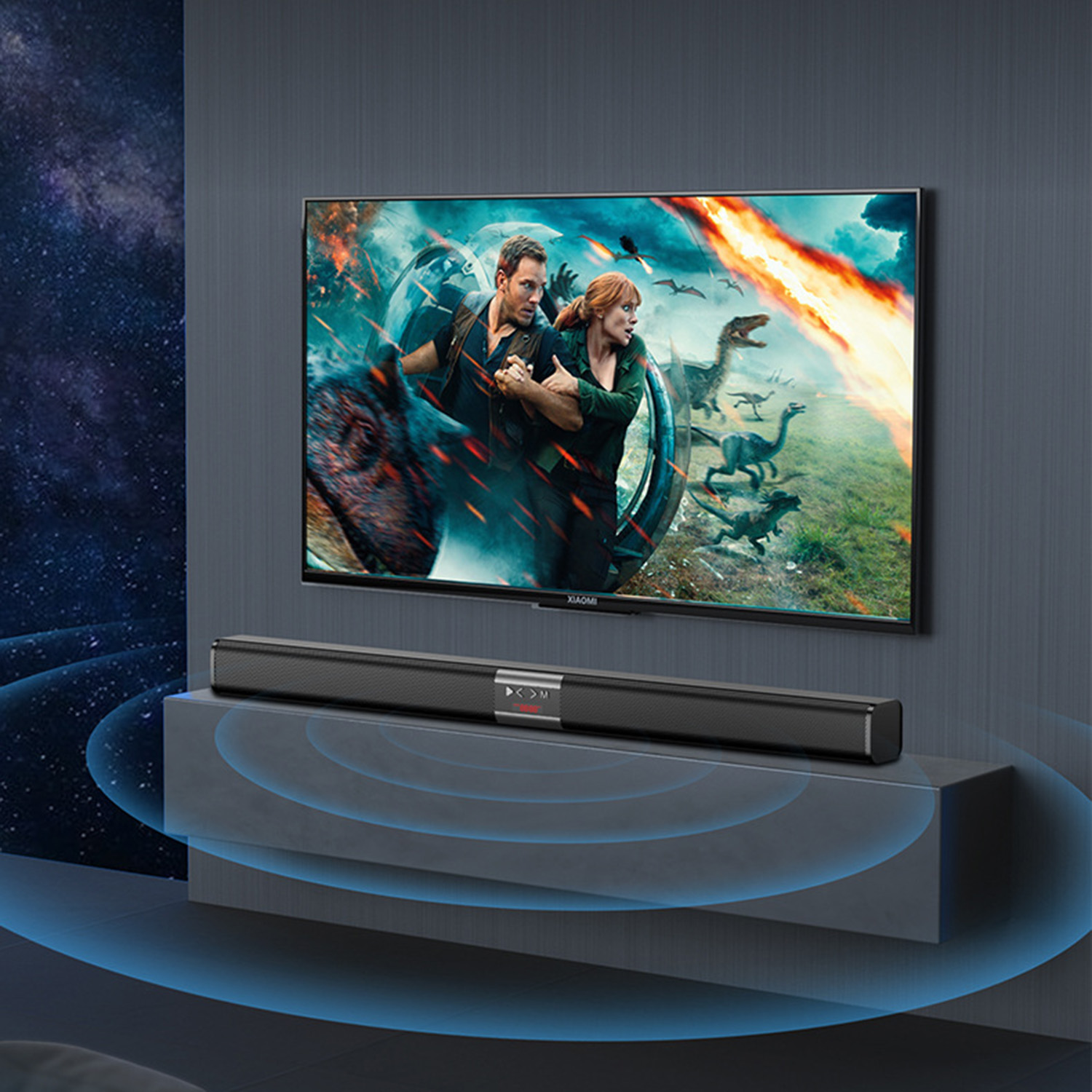 Home Cinema With Wireless Rear Speakers - Soundbar Wireless Speaker, Built-in Battery, Dual-speaker