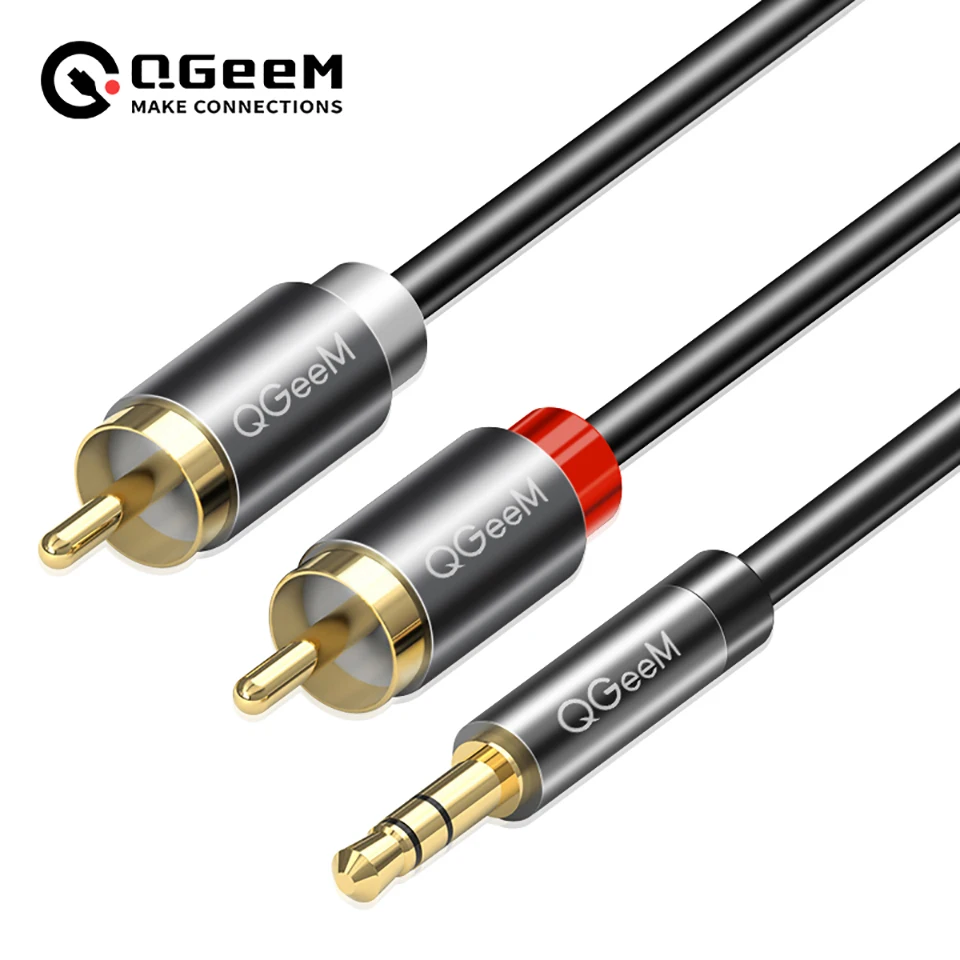 QGeeM RCA Cable 2RCA to 3.5 Au - Home Cinema Heos ulasan dan harga