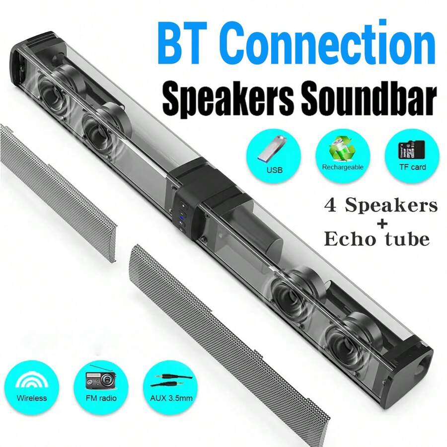 Bluetooth 5.0 Home TV Sound Ba - Home Cinema With Wireless Rear Speakers ulasan dan harga