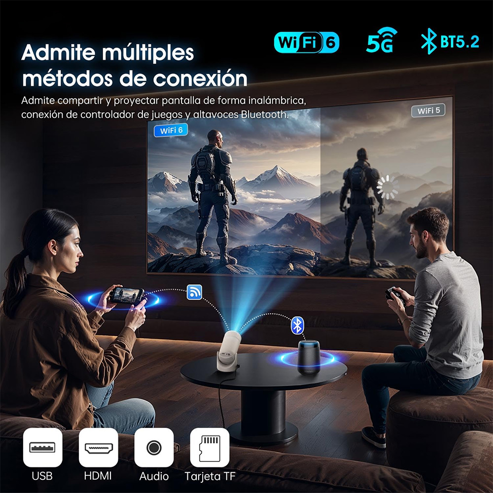 MRSVI Portable Projector,4K Ho - Home Cinema Tv Screen ulasan dan harga