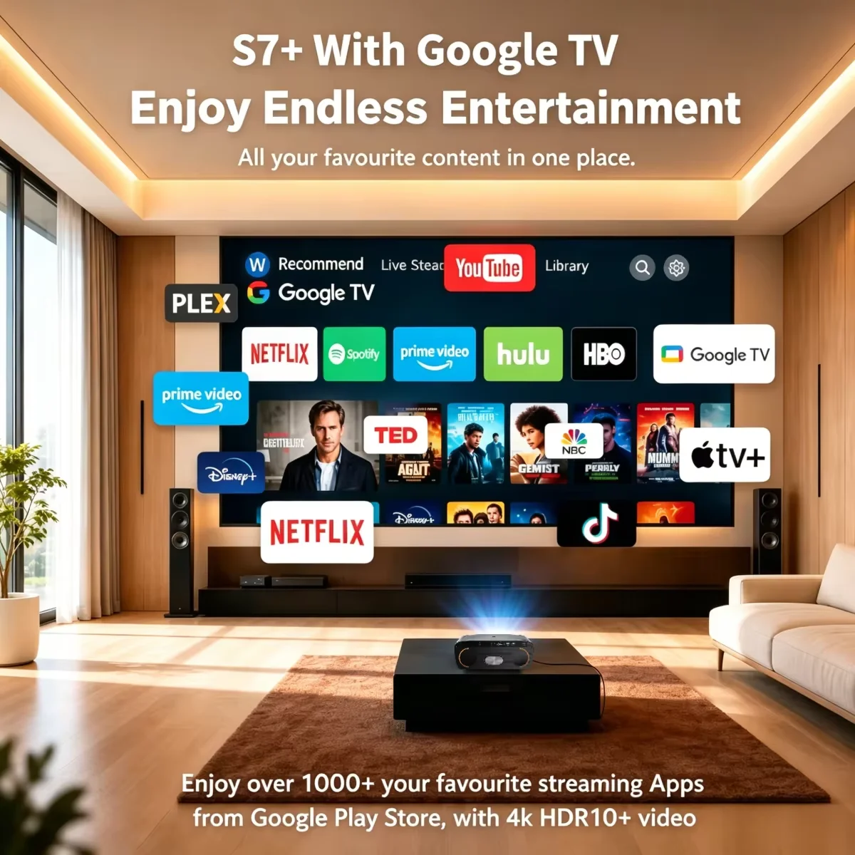 S7 4200ANSI Native 1080P 4K UH - Home Cinema Tv Screen ulasan dan harga