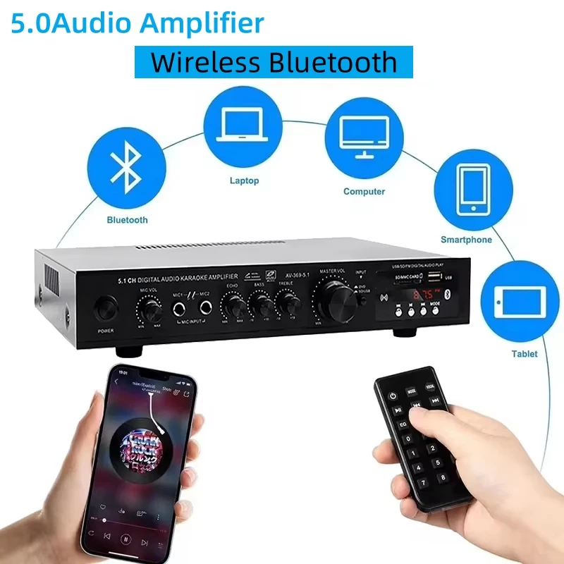 AV-369BT Bluetooth 5.1 Sound S - Home Cinema Speaker System ulasan dan harga