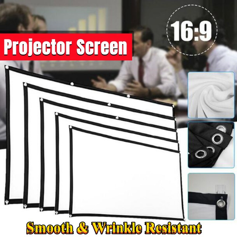 Projector Screen 16:9 Portable - Home Cinema Blanc ulasan dan harga