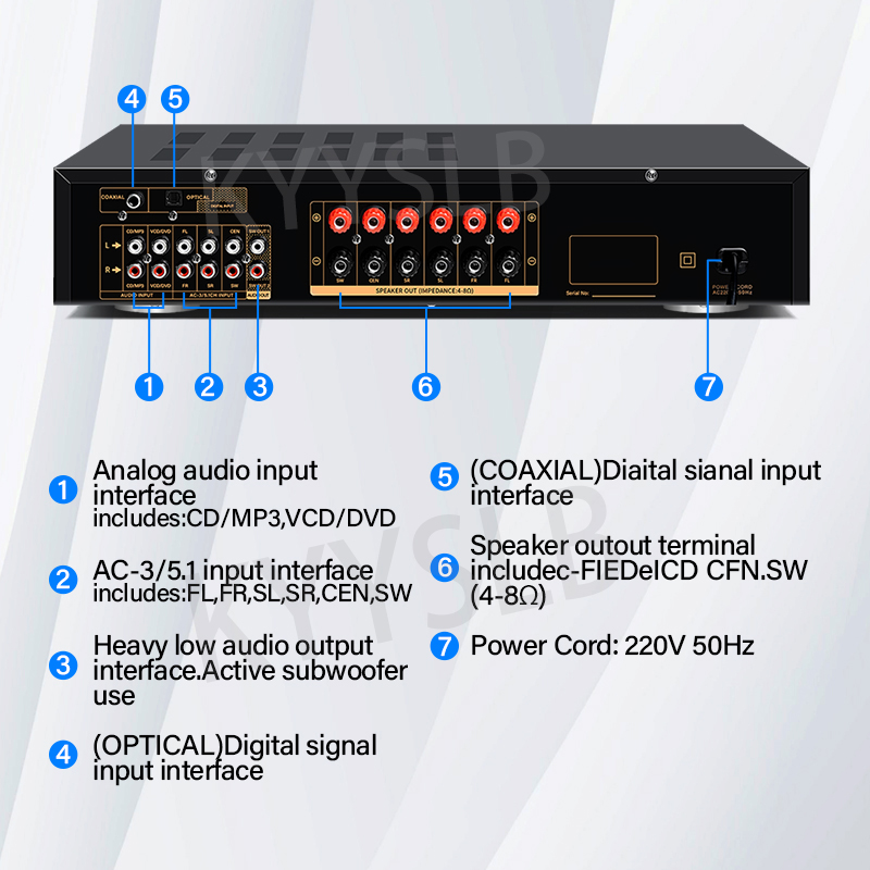 900W Blueteeth Amplifier Audio - Home Cinema Onkyo 5.1 ulasan dan harga