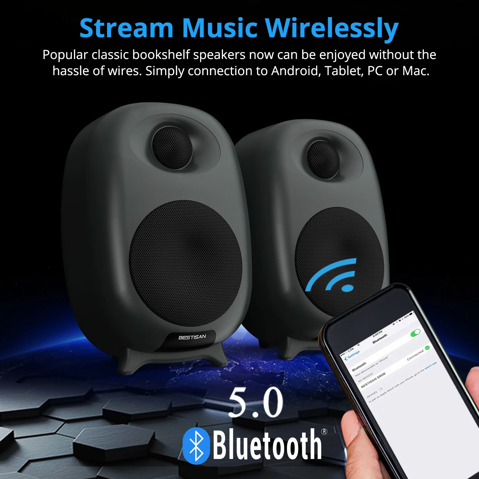 Bestisan SR06 80W Gaming Bluet - Home Cinema With Wireless Rear Speakers ulasan dan harga