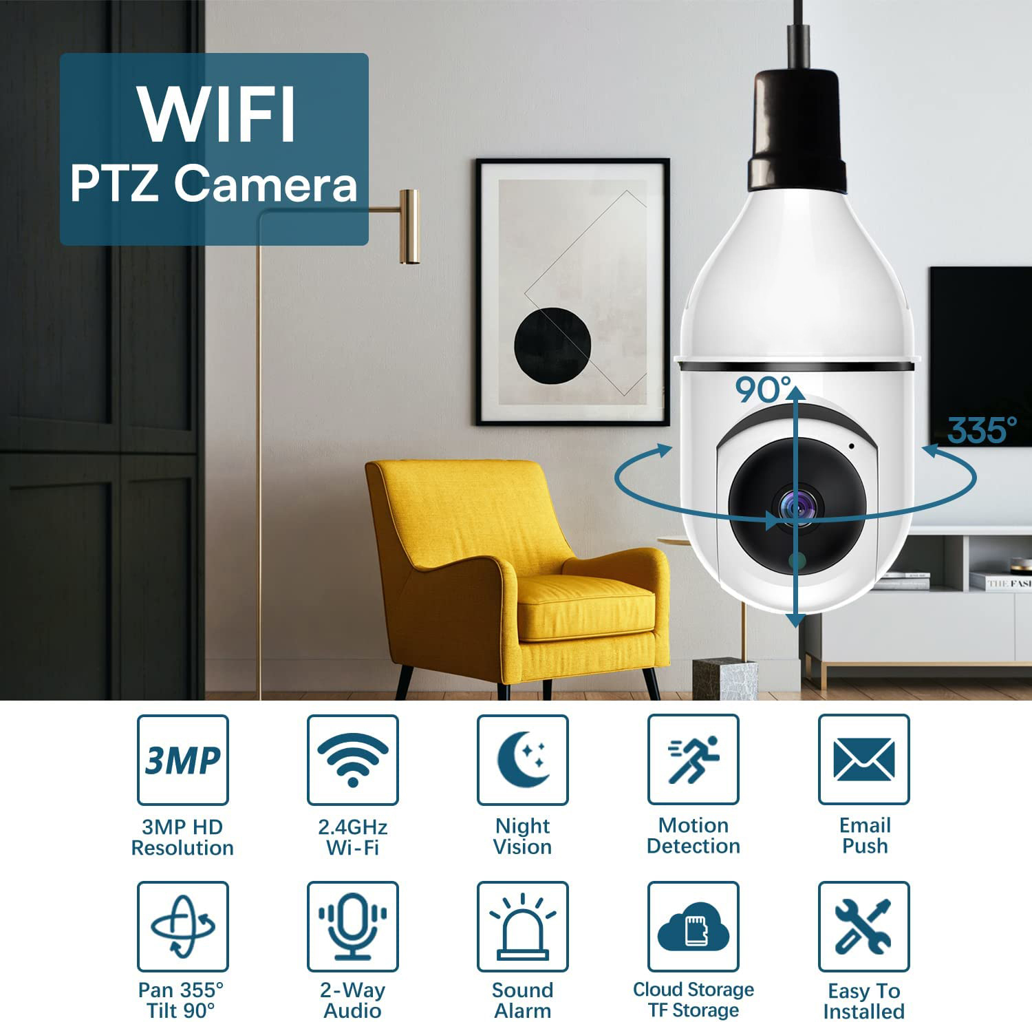 Smart E27 Bulb Camera Wifi Wir - Home Cinema Sony ulasan dan harga