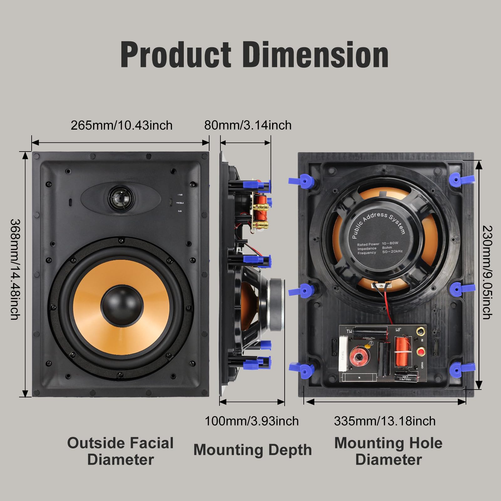 STUDIOFINIX 8 Inch 2 Way In Wa - Home Cinema Blanc ulasan dan harga