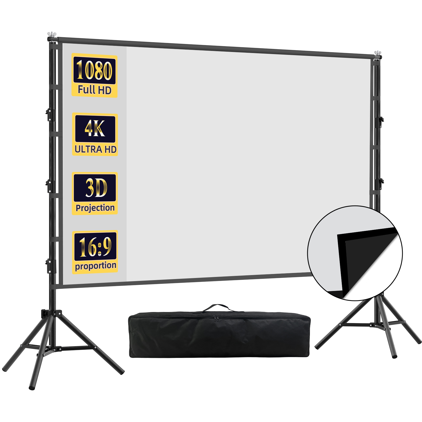 VEIDADZ Projection Screen With - Home Cinema Blanc ulasan dan harga