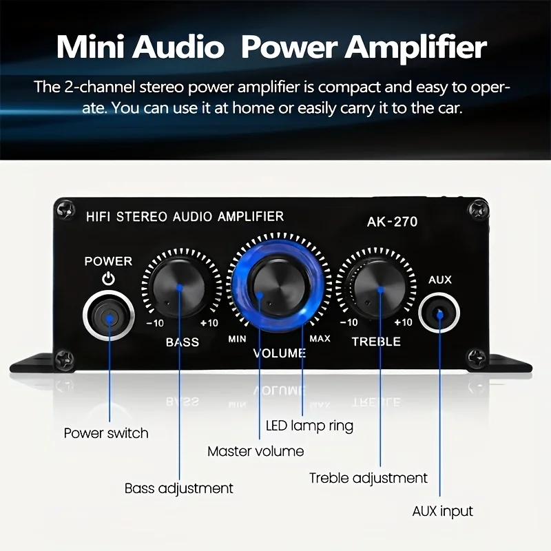 AK-270 400W Mini Power Amplifi - Home Cinema Speaker System ulasan dan harga