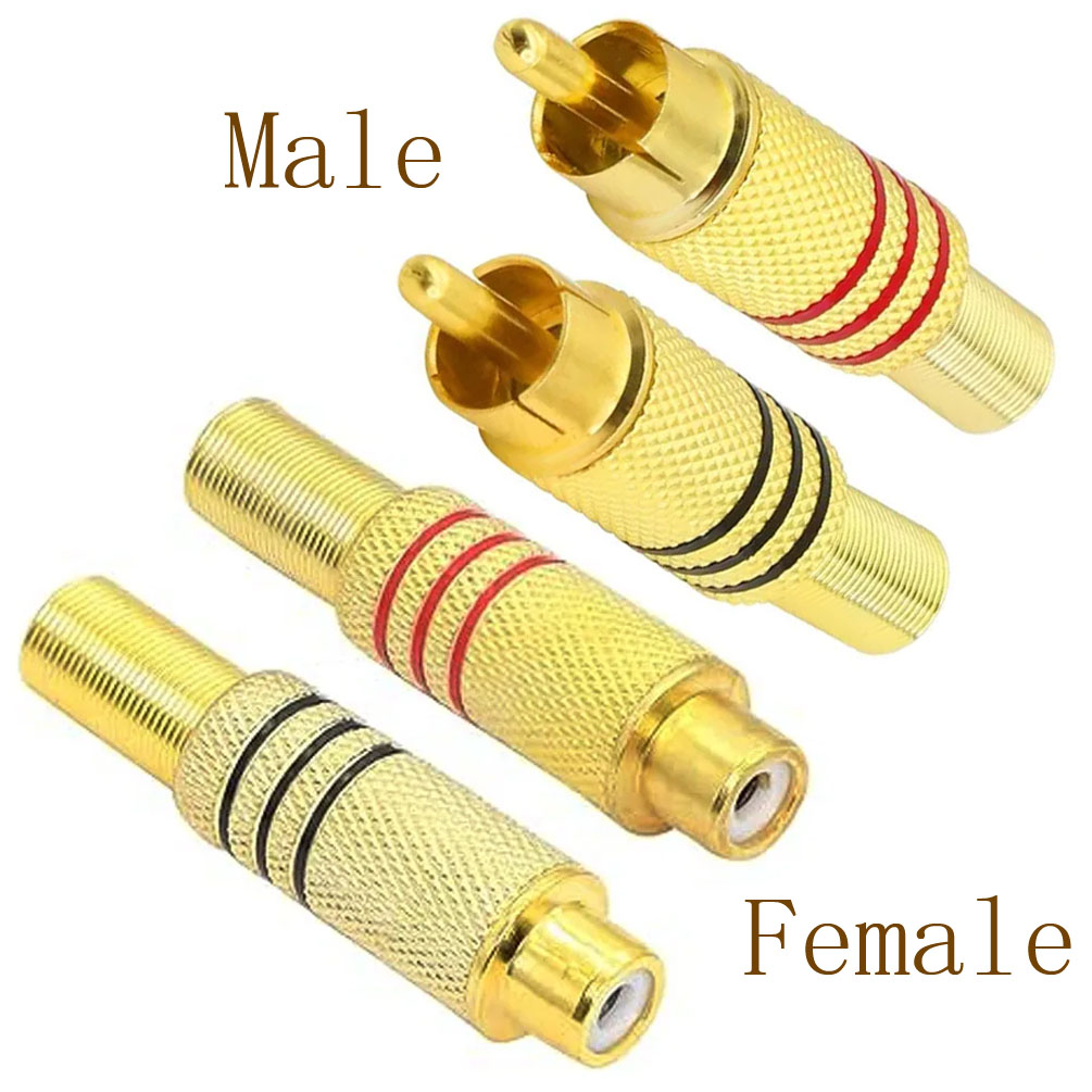 4PCS RCA Plug Gold Plated Sold - Home Cinema Heos ulasan dan harga