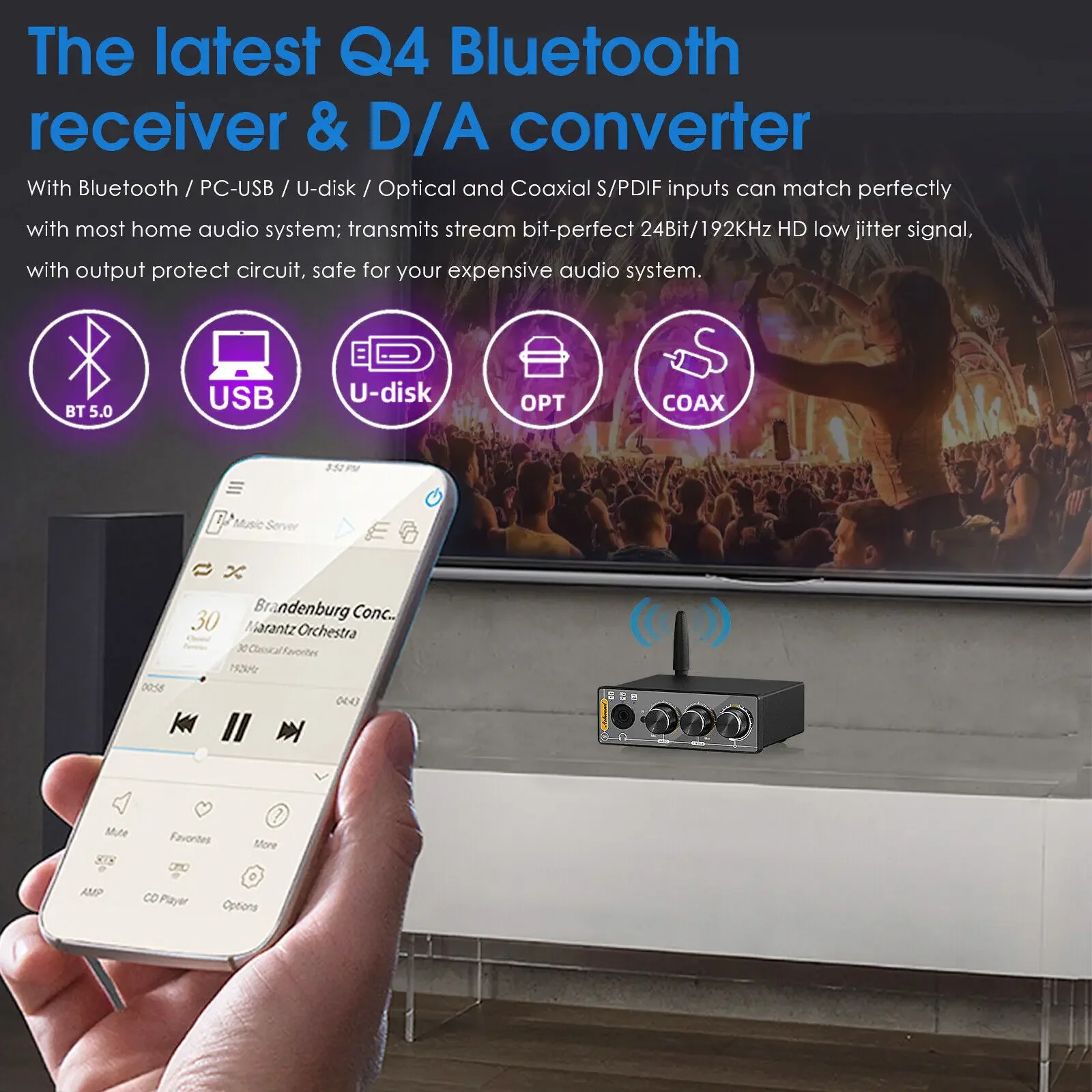 Nobsound Q4 Mini Ddigital to A - Home Cinema Receiver ulasan dan harga