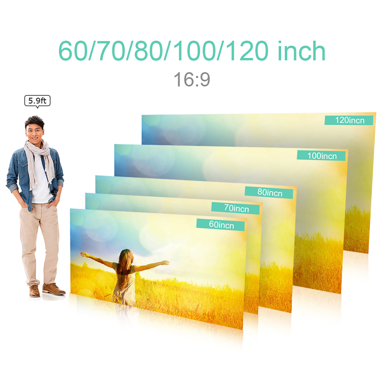 Portable Projector Screen Simp - Home Cinema Blanc ulasan dan harga