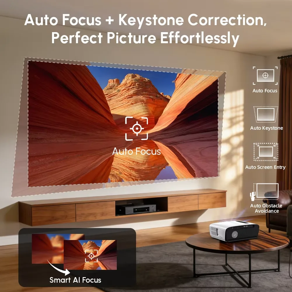 NewA9S 4k Projector Auto Focus - Home Cinema Speaker System ulasan dan harga